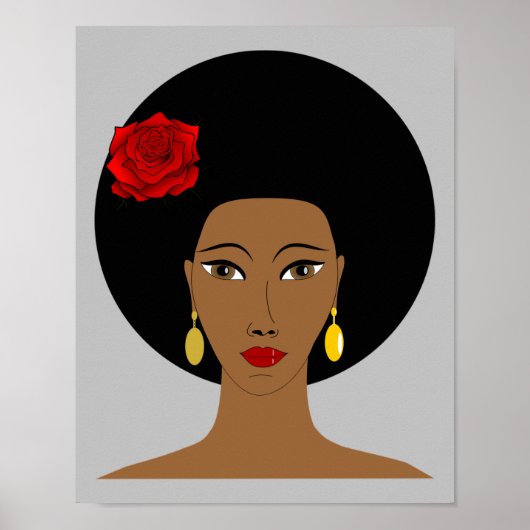 Afro Hair Black Girl Poster (Voorkant)