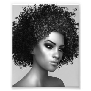 Afro Hair Foto Afdruk