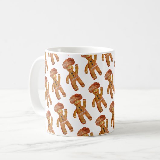 Afro Hair Gingerbread Man Mok (Voorkant links)