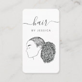 Afro Hair Girl Haarstylist Hair Salon Add Logo Visitekaartje (Voorkant)