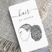 Afro Hair Girl Haarstylist Hair Salon Add Logo Visitekaartje