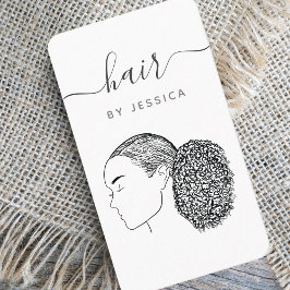 Afro Hair Girl Haarstylist Hair Salon Add Logo Visitekaartje