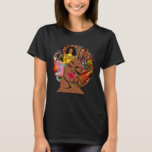 Afro Hair Melanin Black History Month Black Histor T-shirt (Voorkant)