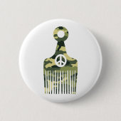 Afro Hair Peace Camo Ronde Button 5,7 Cm (Voorkant)