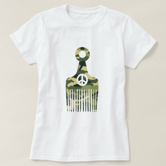 Afro Hair Peace Camo T-shirt (Design voorkant)