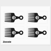 Afro Hair Peace Rechthoekige Sticker (Vel)
