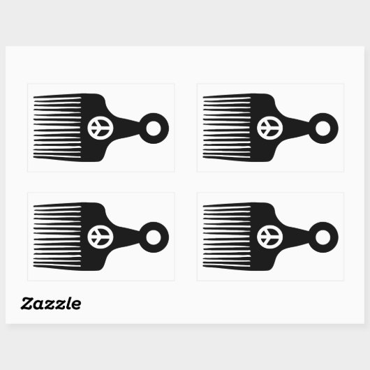 Afro Hair Peace Rechthoekige Sticker (Vel)
