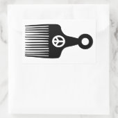 Afro Hair Peace Rechthoekige Sticker (Tas)