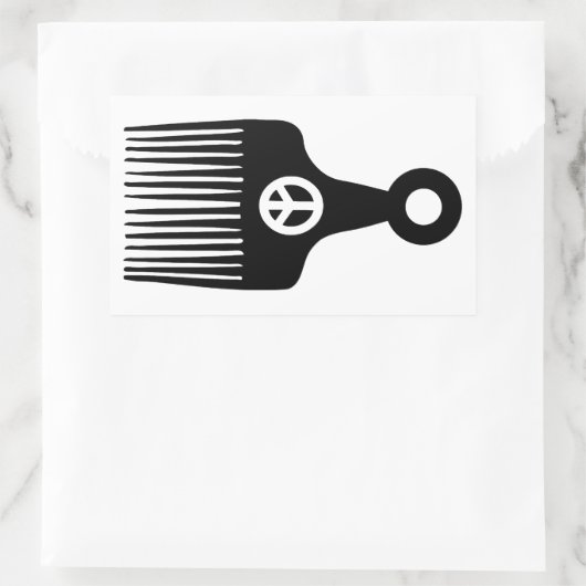 Afro Hair Peace Rechthoekige Sticker (Tas)