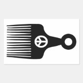 Afro Hair Peace Rechthoekige Sticker (Voorkant)