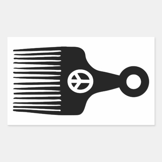 Afro Hair Peace Rechthoekige Sticker (Voorkant)