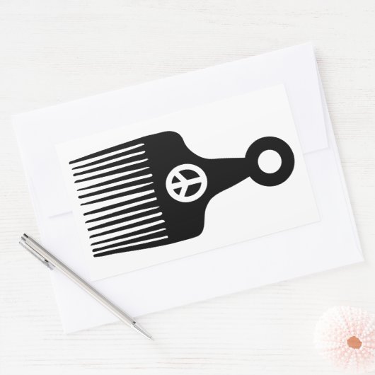 Afro Hair Peace Rechthoekige Sticker (Envelop)