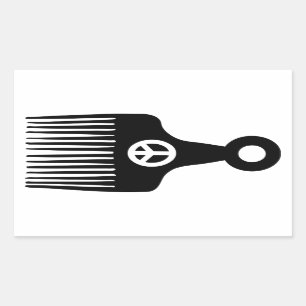 Afro Hair Peace Rechthoekige Sticker