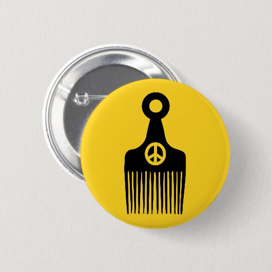 Afro Hair Peace Ronde Button 5,7 Cm (Voorkant /achterkant)