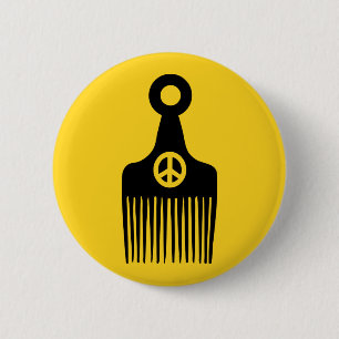 Afro Hair Peace Ronde Button 5,7 Cm