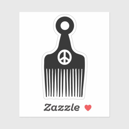 Afro Hair Peace Sticker (Vel)