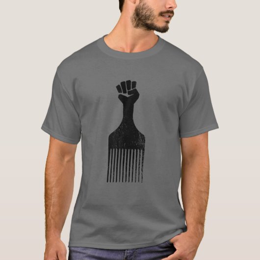 Afro Hair Pick - Eerste zwarte geschiedenis T-shirt (Voorkant)