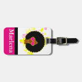 Afro Hair Pink zonnebril op Bagagelabel (Voorkant horizontaal)