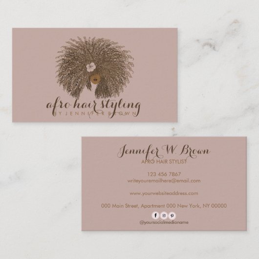 Afro Hair Styling Visitekaartje (Voorkant / Achterkant)
