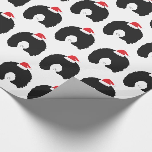 Afro Hairs Santa Lady Cadeaupapier (Hoek)