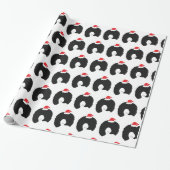 Afro Hairs Santa Lady Cadeaupapier (Uitgerold)