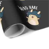 Afro Hare Funny Rabbit met Afro Pun Dark BG Cadeaupapier (Rol Hoek)