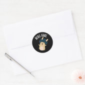 Afro Hare Funny Rabbit met Afro Pun Dark BG Ronde Sticker (Envelop)