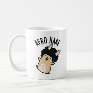 Afro Hare Funny Rabbit met Afro Pun Koffiemok