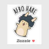 Afro Hare Funny Rabbit met Afro Pun Sticker (Vel)