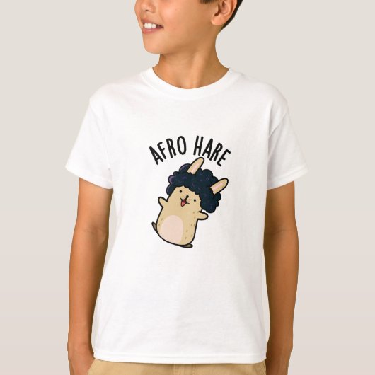 Afro Hare Funny Rabbit met Afro Pun T-shirt (Voorkant)