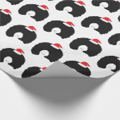 Afro Haren Kerstman Dame Cadeaupapier (Hoek)
