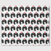 Afro Haren Kerstman Dame Cadeaupapier (Vlak)