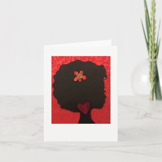 Afro Heart Design Notecard van Alicia L. McDaniel Kaart (Voorkant)