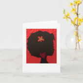 Afro Heart Design Notecard van Alicia L. McDaniel Kaart (Gele Bloem)