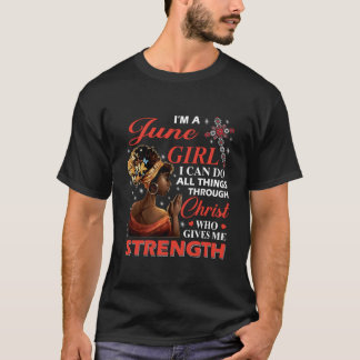 Afro IK BEN een juni Ik kan alle dingen doen door  T-shirt