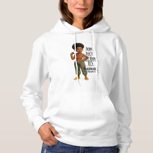 Afro Isn't Just Hair It's Hardware Hoodie (Voorkant)