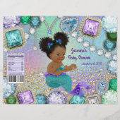Afro Jewel Mermaid Baby shower Chip Bag Wrappers Flyer (Voorkant)
