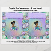 Afro Jewel Mermaid Baby shower Snoep Bar wrappers Flyer (Voorkant)