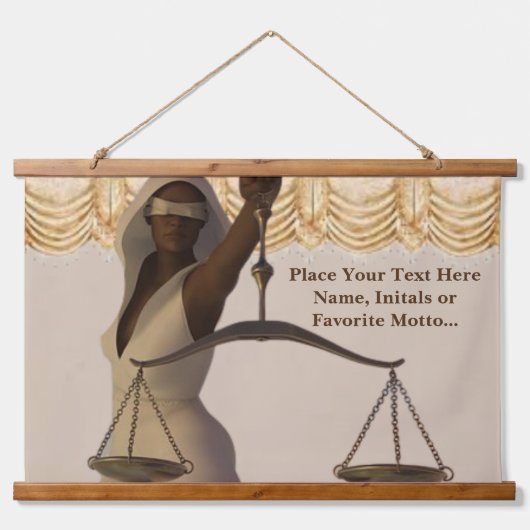 Afro Justice Goddess Sign Personalized Tapestry Hangend Wandkleed (Voorkant)