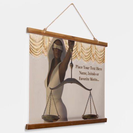 Afro Justice Goddess Sign Personalized Tapestry Hangend Wandkleed (Gebogen)