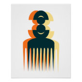 Afro kam Kunstposter Perfect Poster (Voorkant)