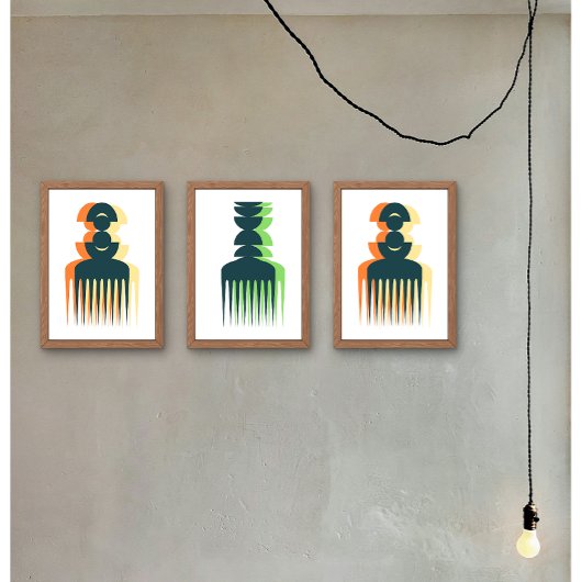 Afro kam Kunstposter Perfect Poster