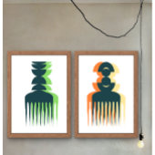 Afro kam Kunstposter Perfect Poster