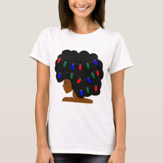 Afro-kerstlampjes Natural Hair T-shirt
