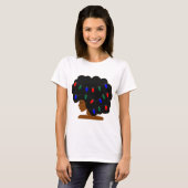 Afro-kerstlampjes Natural Hair T-shirt (Voorkant volledig)