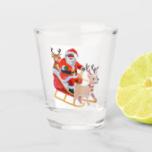 Afro-kerstman en vrienden shot glas (Voorkant)