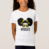 Afro Kind Life Puff Hair Messy Bun Leopard Shirt. T-shirt (Voorkant)