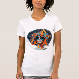 Afro koele zonnebril koele hippe kleurrijke urban t-shirt