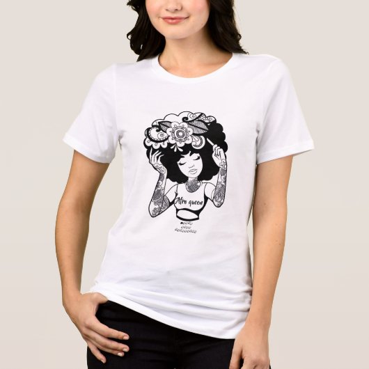 Afro koningin Tri-Blend shirt (Voorkant)