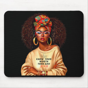 Afro Koningin Zwarte Vrouw Afrikaanse Melanine Zwa Muismat